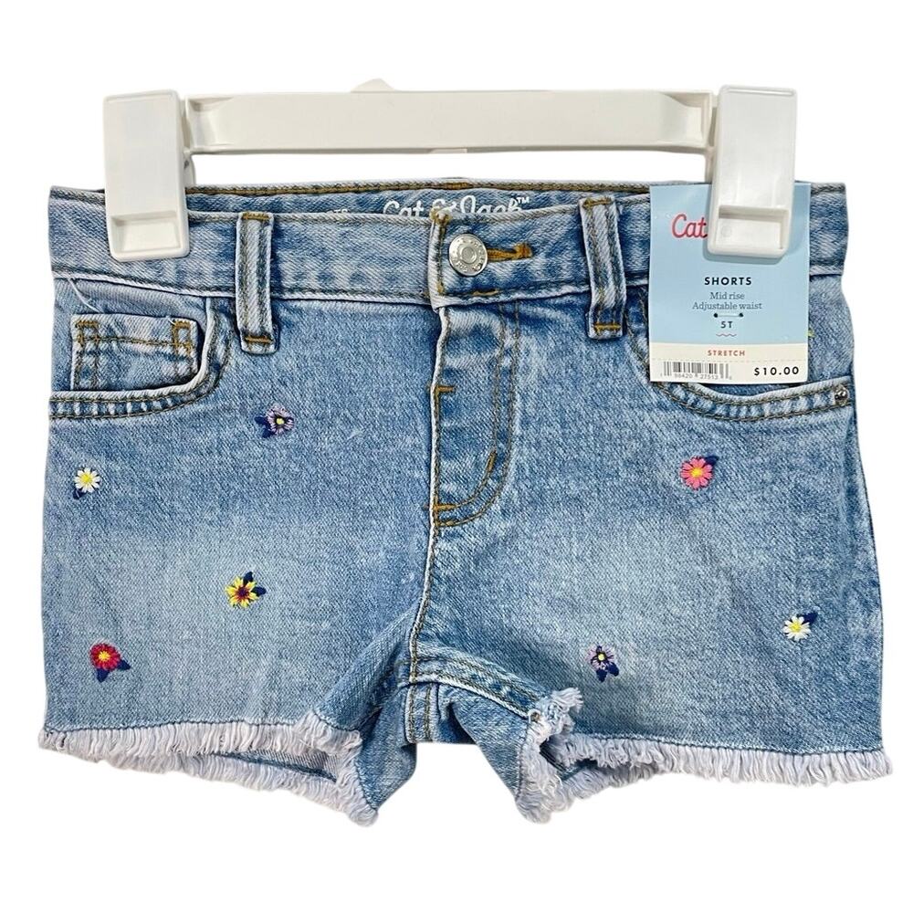 Cat & Jack 5T Embroidered Denim Shorts